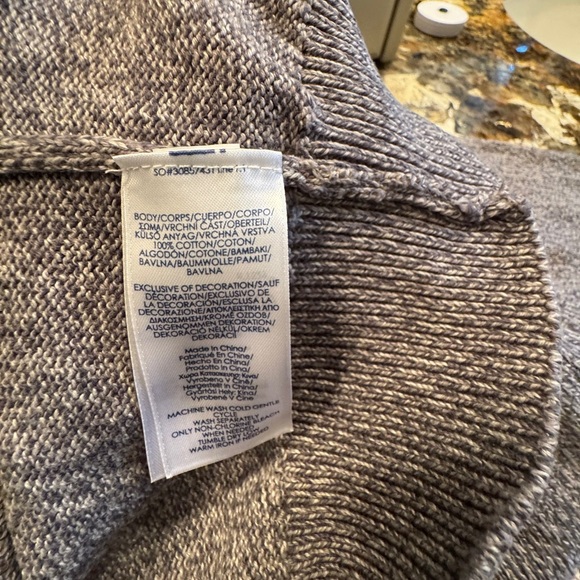 Men’s Chaps 100% cotton grey sweater large - Picture 3 of 10